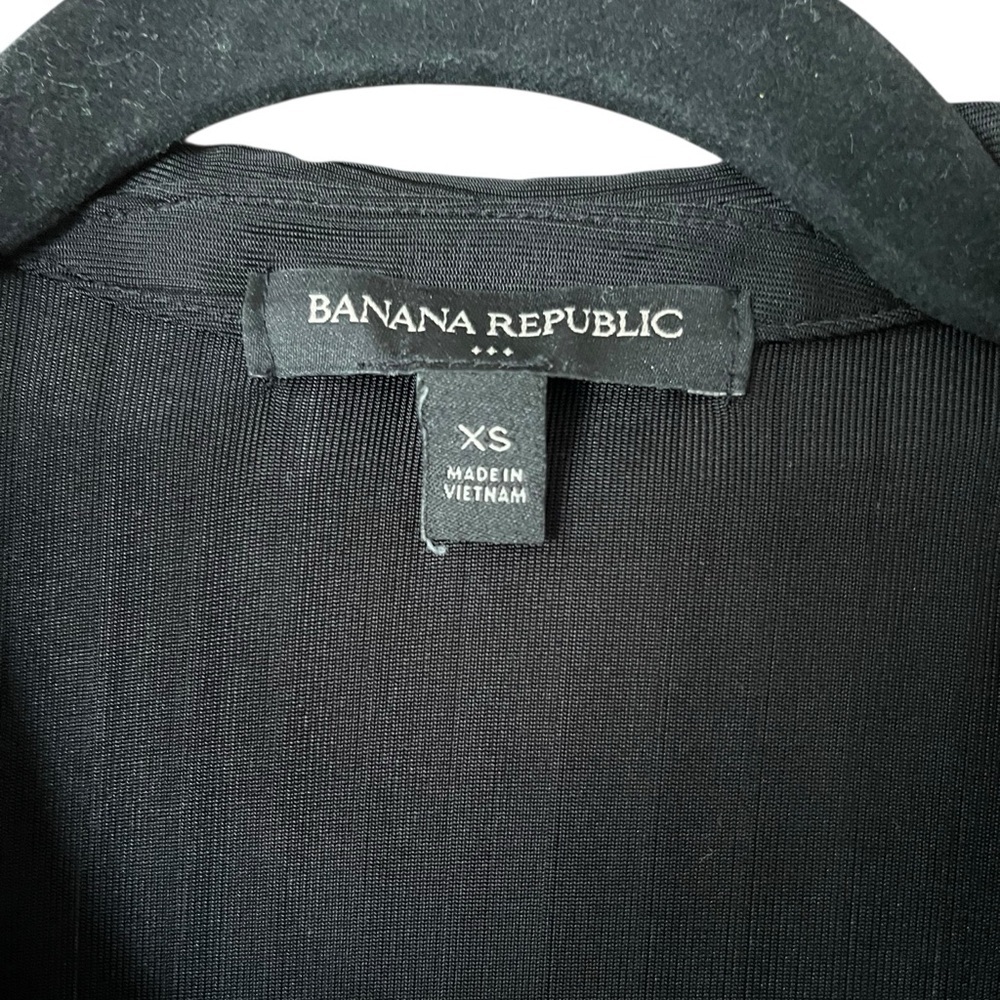 Banana Republic Black Satin Ribbed Fitted‎ Polo Size XS - Picture 4 of 4